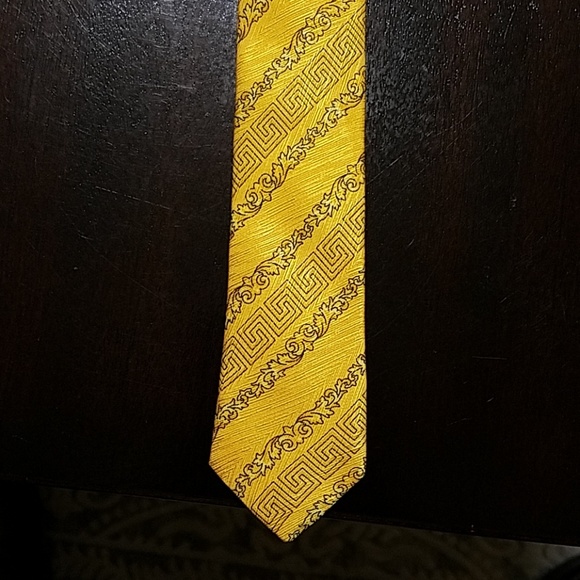 GIANNI Versace Zebra Yellow Print Vintage Tie - Picture 5 of 5